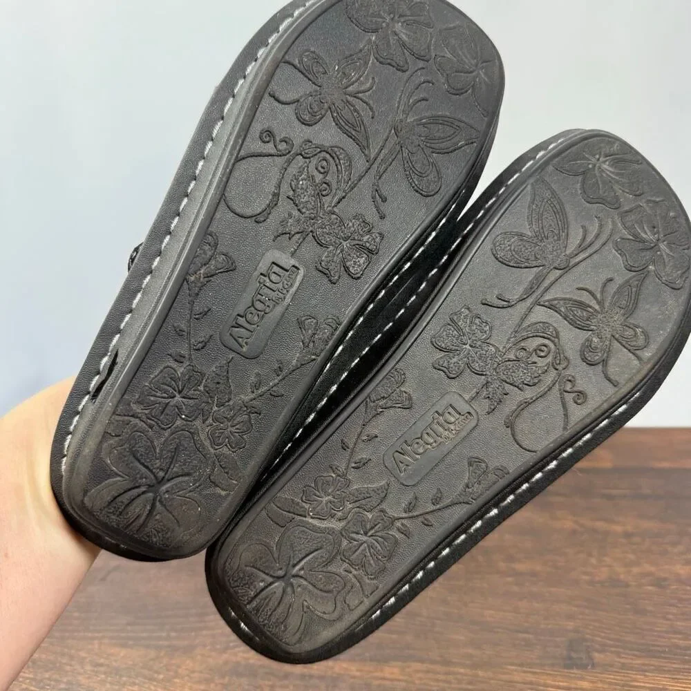 Alegria Womens Venice black leather slide sandal ven 701 size 38 1.5